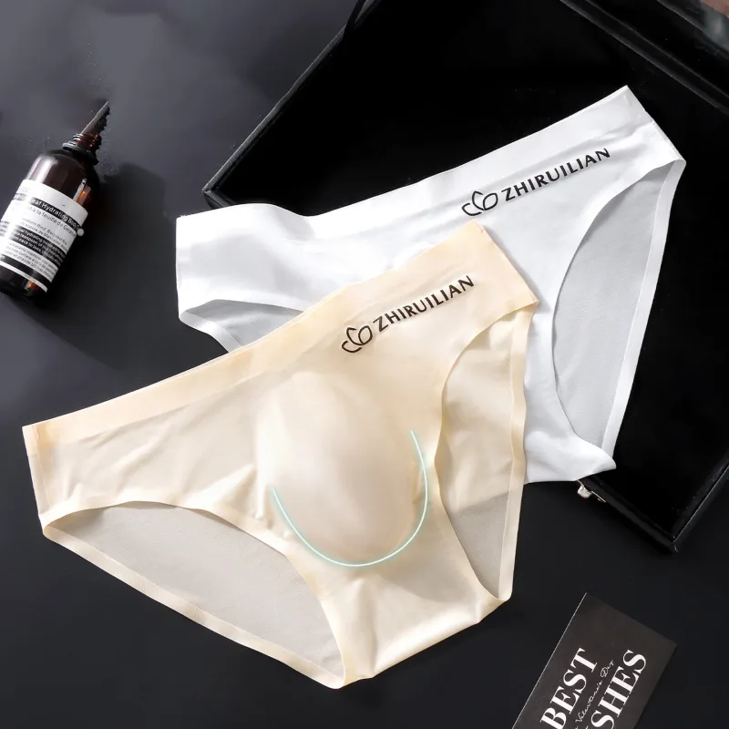 Men Ice Silk Briefs Ultra-thin Seamless Sexy Panties Male Quick Drying 3D Pouch Breathable Underwear Youth Underpants Slip Homme — image 3