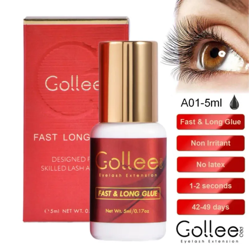 Gollee Fast Drying Eyelash Glue 0.5S 1S 2S 3S Unscented Lash Glue Low Ood Lashes Extension Adhesive for Professional Supplie — image 3