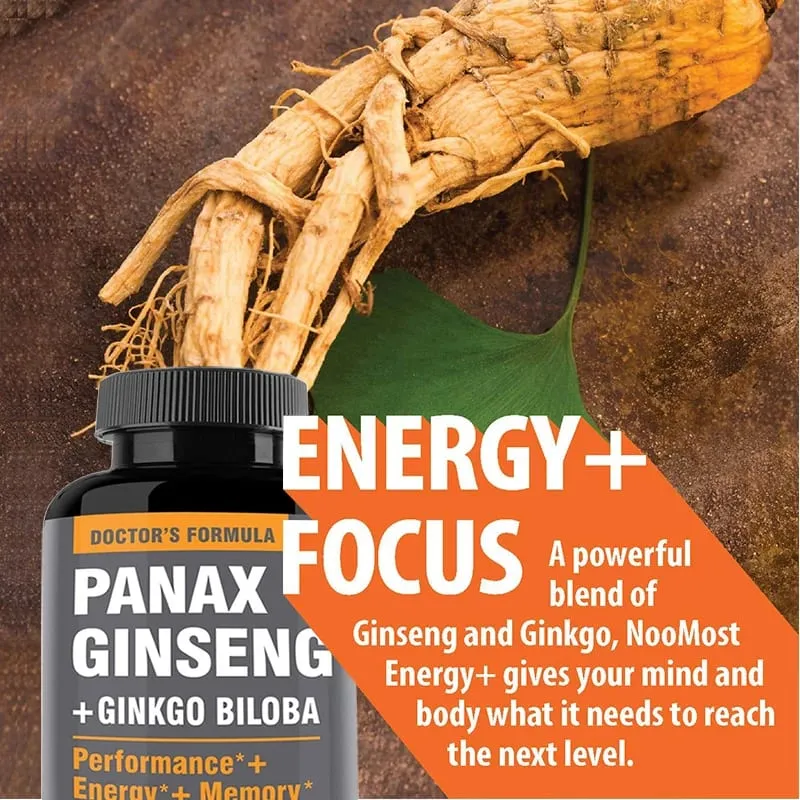 Κάψουλες Ginseng + Ginkgo Biloba Extract - Βοηθά στη βελτίωση της ενέργειας και της ζωτικότητας Αντιγηραντική μνήμη Υγεία εγκεφάλου και όρασης