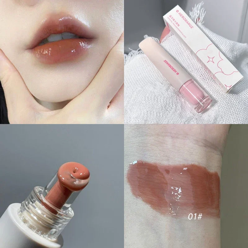 Jelly Lip Gloss Tahan Lama Cermin Air Lip Glaze Berwarna Pelembab Lipstik Kristal Mengkilap Warna Bibir Korea Perawatan Bibir Makeup