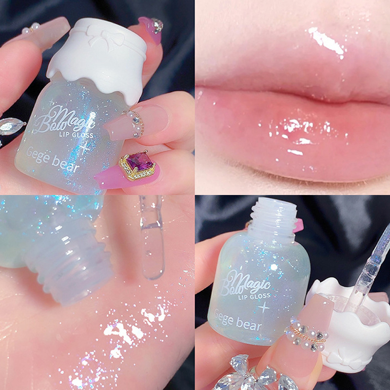 Butterfly shaped milk can lip balm moisturizes and moisturizes the mirror surface with a shimmering and pouty lips