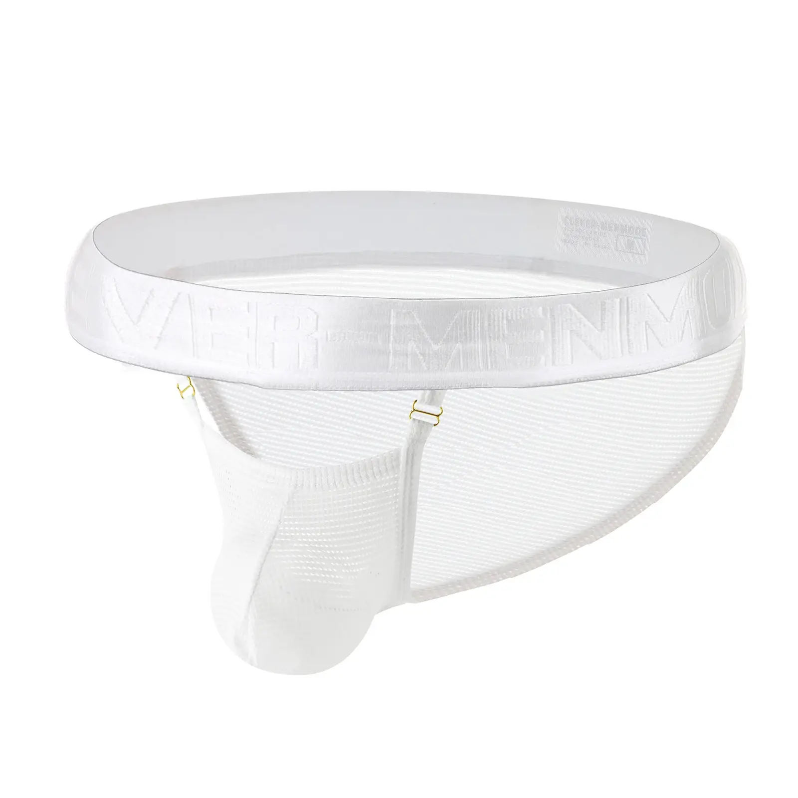 Briefs Men Underwear Hollow Pouch Mesh Underpants Man High-cut Wide Waistband Brief Metal Buckle Decor