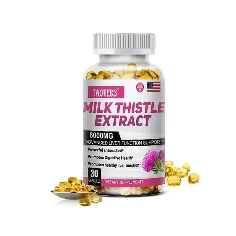 Milk Thistle dengan Akar Dandelion - Suplemen Pendukung Kesehatan Hati & Ginjal - Vegan Non-GMO Bebas Gluten