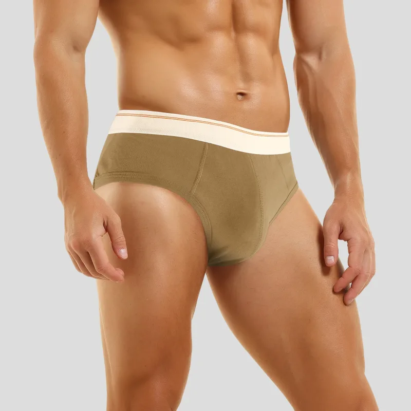 Men's pure cotton breathable and comfortable triangular underpants, mid-waist, skin-friendly and soft, teenagers' underpants — image 3
