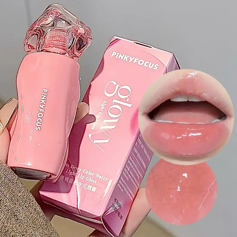 Pinkyfocus Rúzs Fényes Mirror ajakfény Hidratáló Hidratáló Juicy Nude ajakfesték Hosszantartó napi natúr smink rúzs