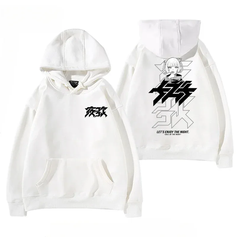 Y2K Anime CALL OF THE NIGHT Nazuna Nanakusa Rolig Hoodie Hip Hop Grafiska Sweatshirts Poleron Hombre Streetwear Harajuku Tracksui