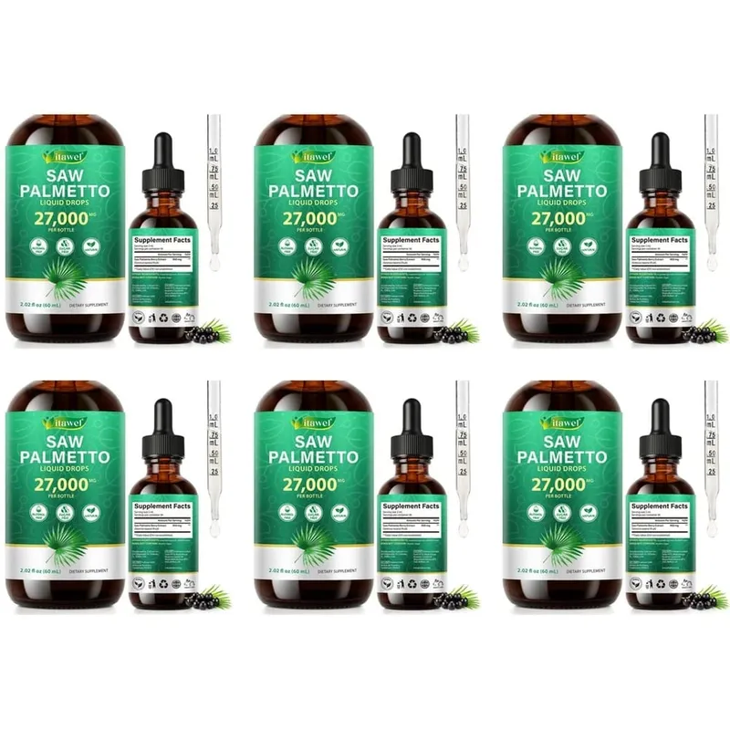 Itawel Saw Palmetto Liquid Drops Prostate Health Support Urinary Function Support GMO Free Paraben Free Sugar Free Vegan 60 ML — image 13