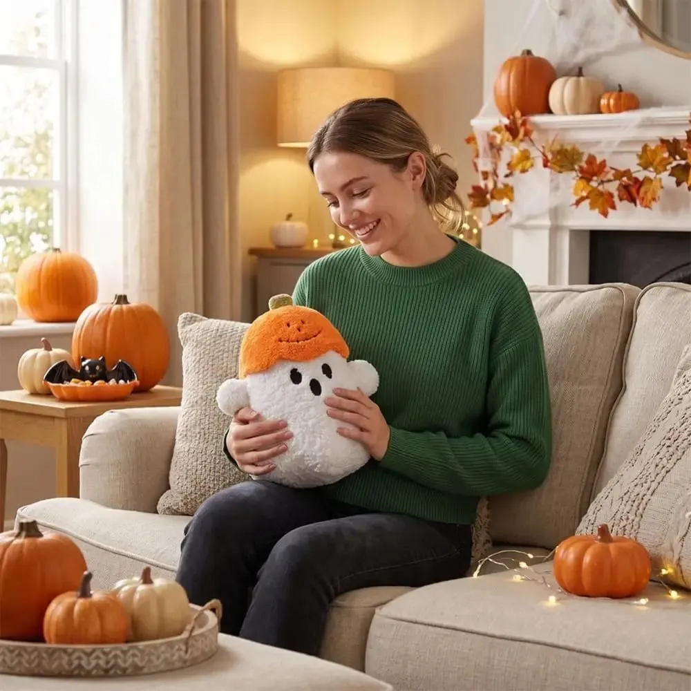 Χαριτωμένο διακοσμητικό μαξιλάρι Ghost Hug ύφασμα μαξιλαριού PP Βαμβακερό γέμισμα στολίδια Ghost στολίδια Μαξιλάρι κολοκύθας Διακόσμηση σπιτιού — image 3