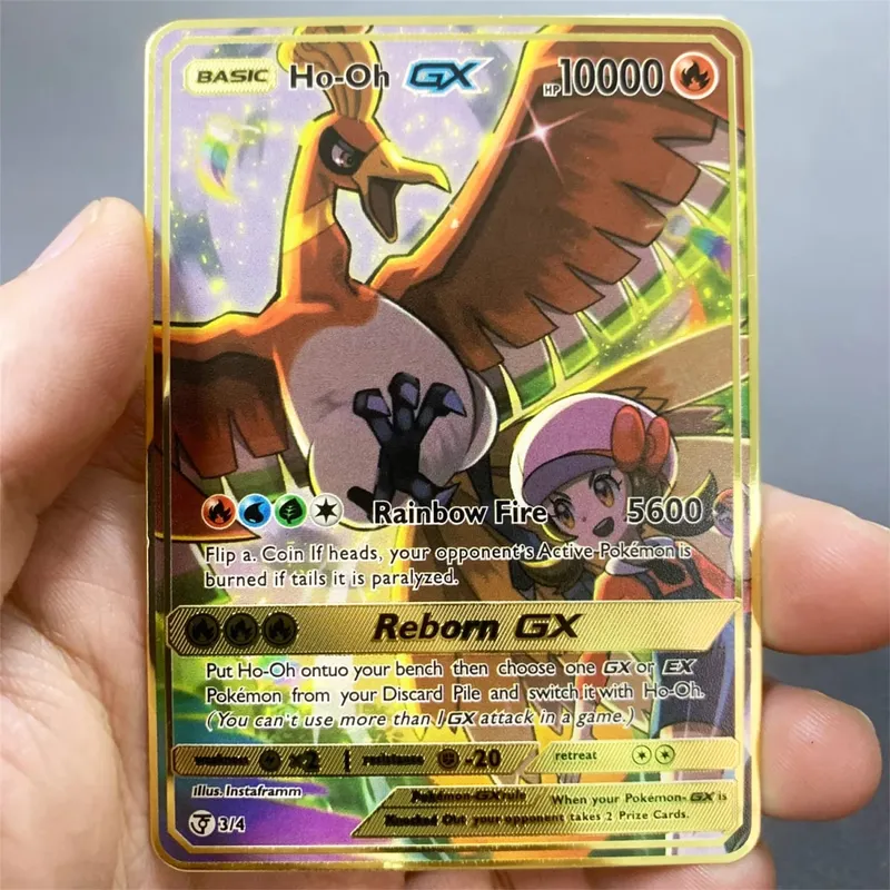 Tiếng Anh Kim Loại Pokemon Thẻ DIY Arceus Mewtwo Charizard Pikachu Sắt Sáng Bóng Pokémon GX Vmax EX Trò Chơi Trẻ Em Bộ Sưu Tập Thẻ Đồ Chơi Quà Tặng