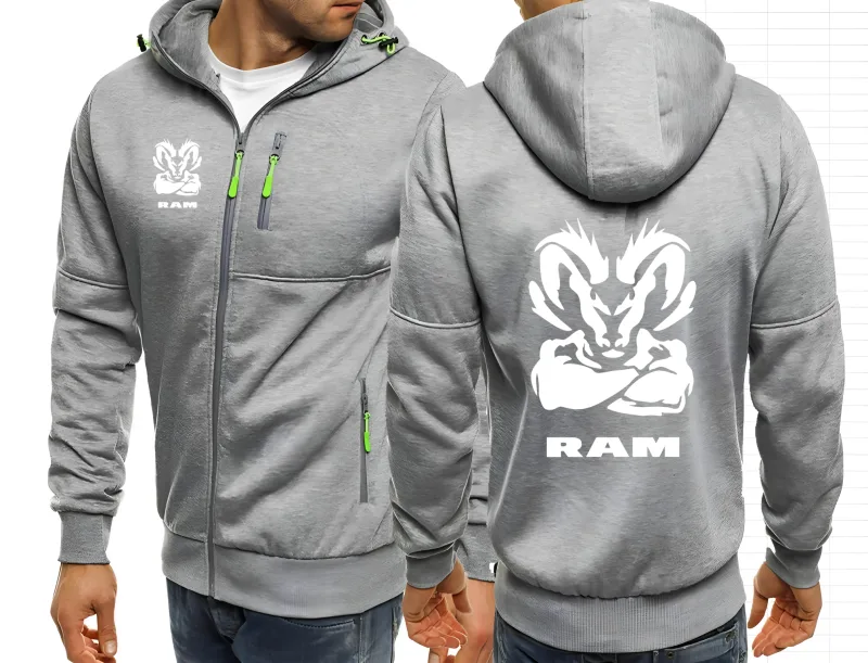 2025 Ram 1500 Turbo DodgeLY 자동차 팬 남성 streetwear 지퍼 후드 솔리드 컬러 후드 티셔츠 야외 남성 후드 자켓
