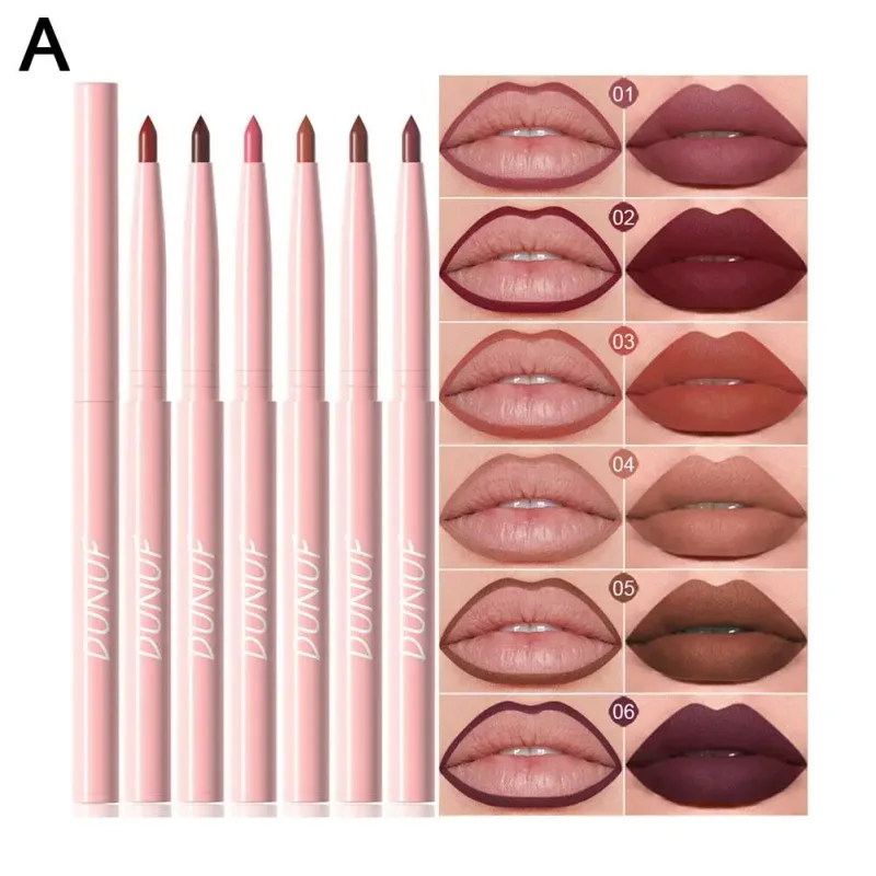 12 Colors Matte Lip Liner Pencil Set Creamy Velvet Lipstick Long Lasting Waterproof Smooth High Pigmented Lip Makeup for Women