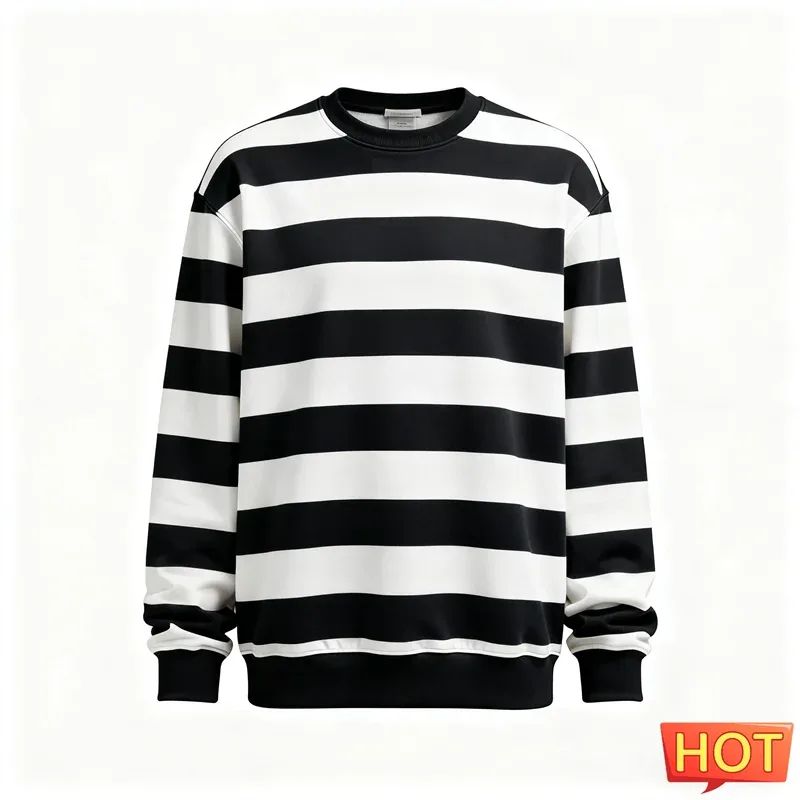 Moda listrado moletom gráfico para homem simples na moda manga longa 3d impresso feio moletom casual pullovers de grandes dimensões — image 11