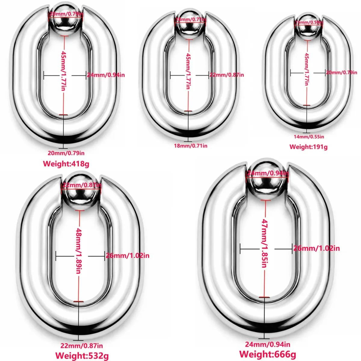 Male Heavy Duty BDSM Stainless steel Ball Scrotum Stretcher metal penis bondage Cock Ring Delay ejaculation male new Sex Toy men — image 6