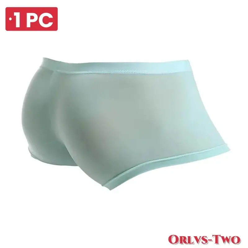 Mutandine da uomo Boxer in seta di ghiaccio Intimo sexy Boxer ultrasottili Vedi attraverso mutande maschili Boxer — image 6