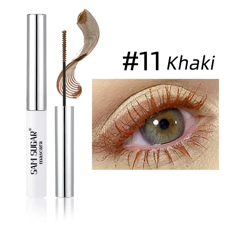 Colorful Slender Mascara Waterproof Fast Drying Curling Eyelashes Multicolor Lashes Makeup Long Lasting Blue Green Cosmetics