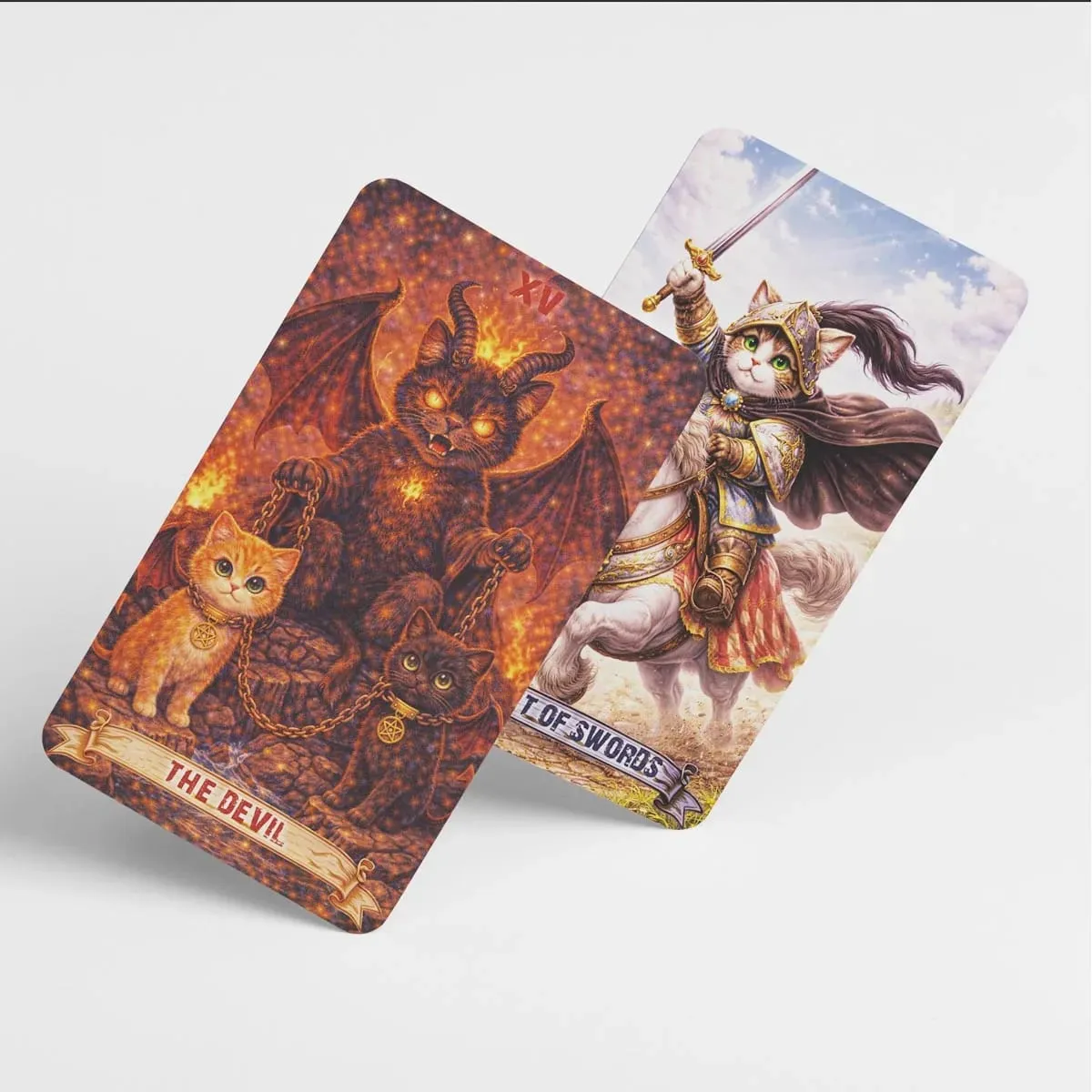 Magic Cat Tarot 78 Cards 13x8 cm Ιδανικό για αρχάριους Χάρτινο εγχειρίδιο Έκφραση συναισθημάτων Λεπτές μαγικές λεπτομέρειες Παιχνίδια με κάρτες