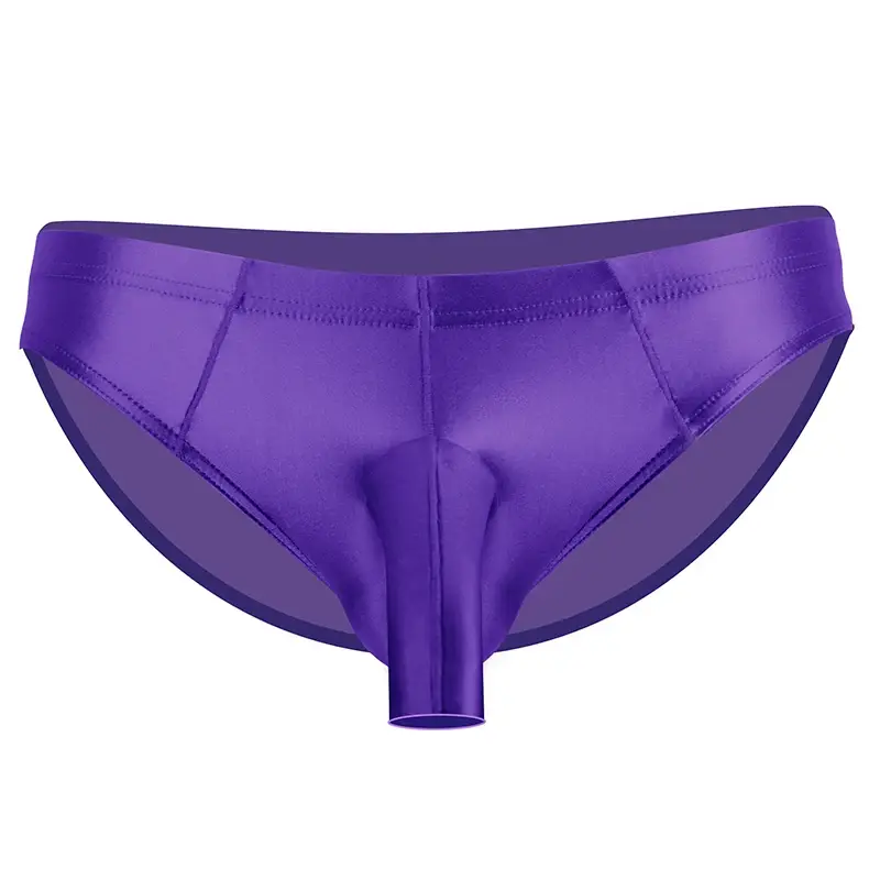 High Elastic Bikini Briefs gay Men's glossy underwear open Pouch Panties Men Smooth gay underwear