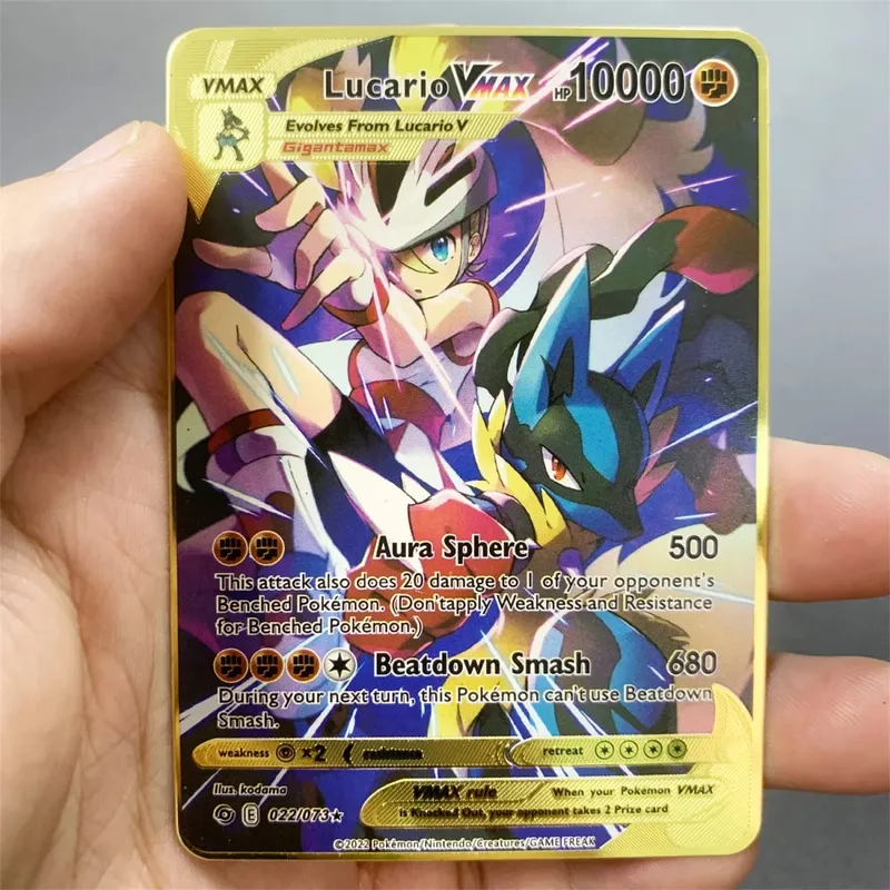 Tiếng Anh Kim Loại Pokemon Thẻ DIY Arceus Mewtwo Charizard Pikachu Sắt Sáng Bóng Pokémon GX Vmax EX Trò Chơi Trẻ Em Bộ Sưu Tập Thẻ Đồ Chơi Quà Tặng