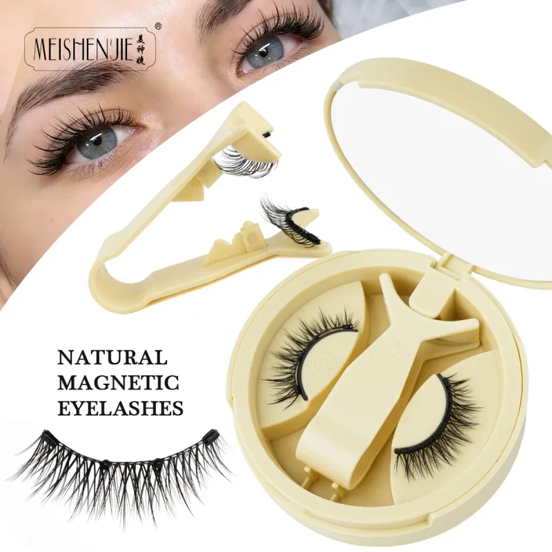1/3 Pairs Magnetic Eye Lashes Χειροποίητες βλεφαρίδες Μαλακές επαναχρησιμοποιούμενες μαγνητικές βλεφαρίδες Natural look 3D Ψεύτικες βλεφαρίδες Σετ τσιμπιδάκια μακιγιάζ — image 21