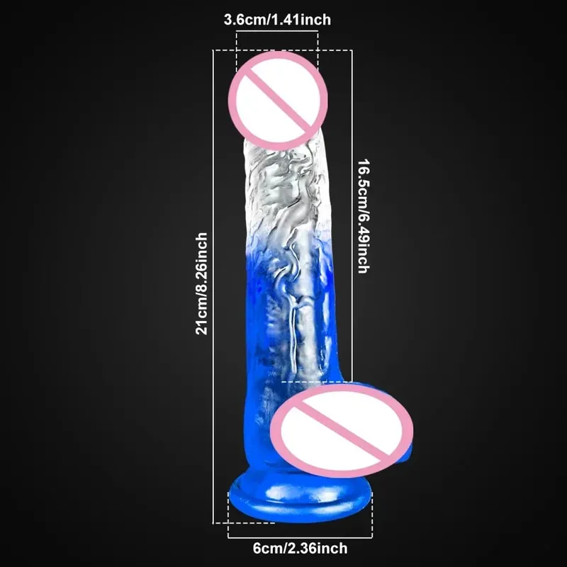 Jelly Dildo 4 Sizes Transparent Soft Realistic Penis Fake Dick Butt Plug for Woman Men Gay Sex Toys Female Vagina Anal Sex Toys