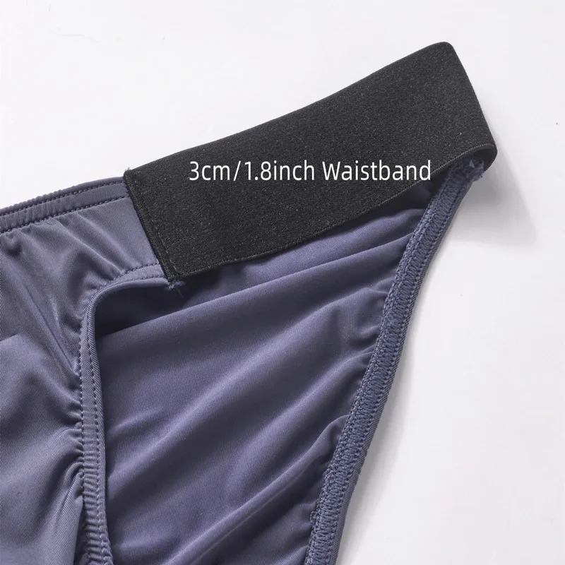 Ice Silk Briefs Men Underwear Male Wide Belt Panties Sexy U Pouch Wrinkle Back Bikini Slips Hombre Breathable Exotic Lingerie 3256808930282413 — image 4