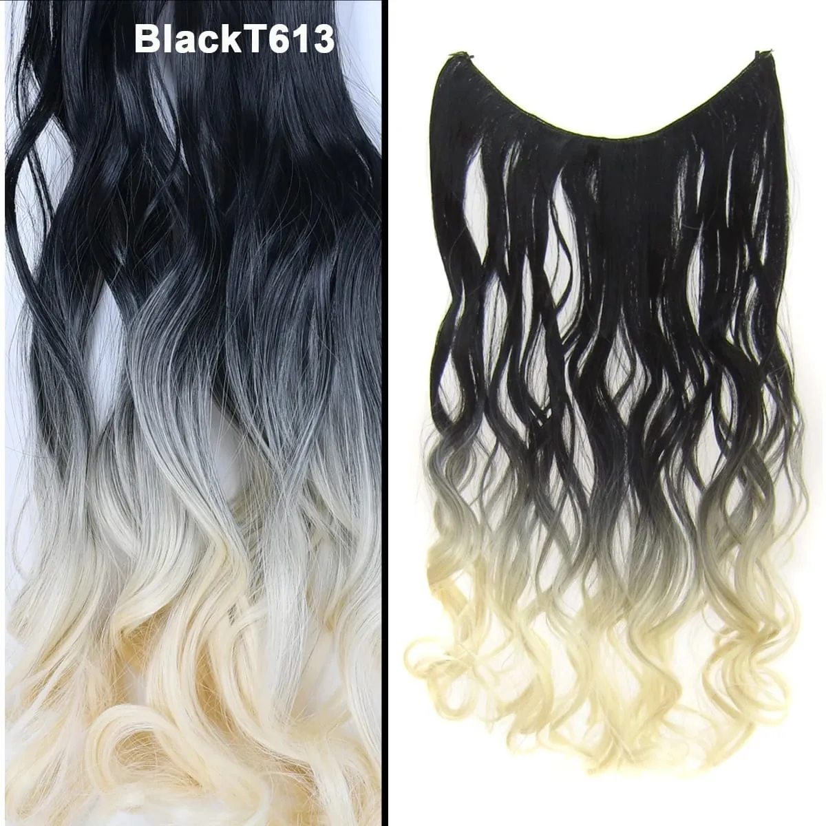 Jeedou κυματιστά μαλλιά Extension Elasticity Αόρατο σύρμα Fish Line One Piece No Clips Συνθετικά Hairpieces Ombre Χρώμα για γυναίκες — image 43
