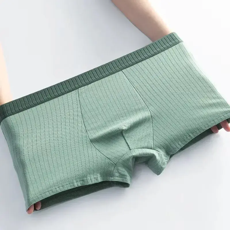 1/4 Stuks Herenondergoed Heren Puur Katoen Vierhoekshorts Alle Katoenen Antibacteriële Kruis Tiener Platte Hoekondergoed — image 4