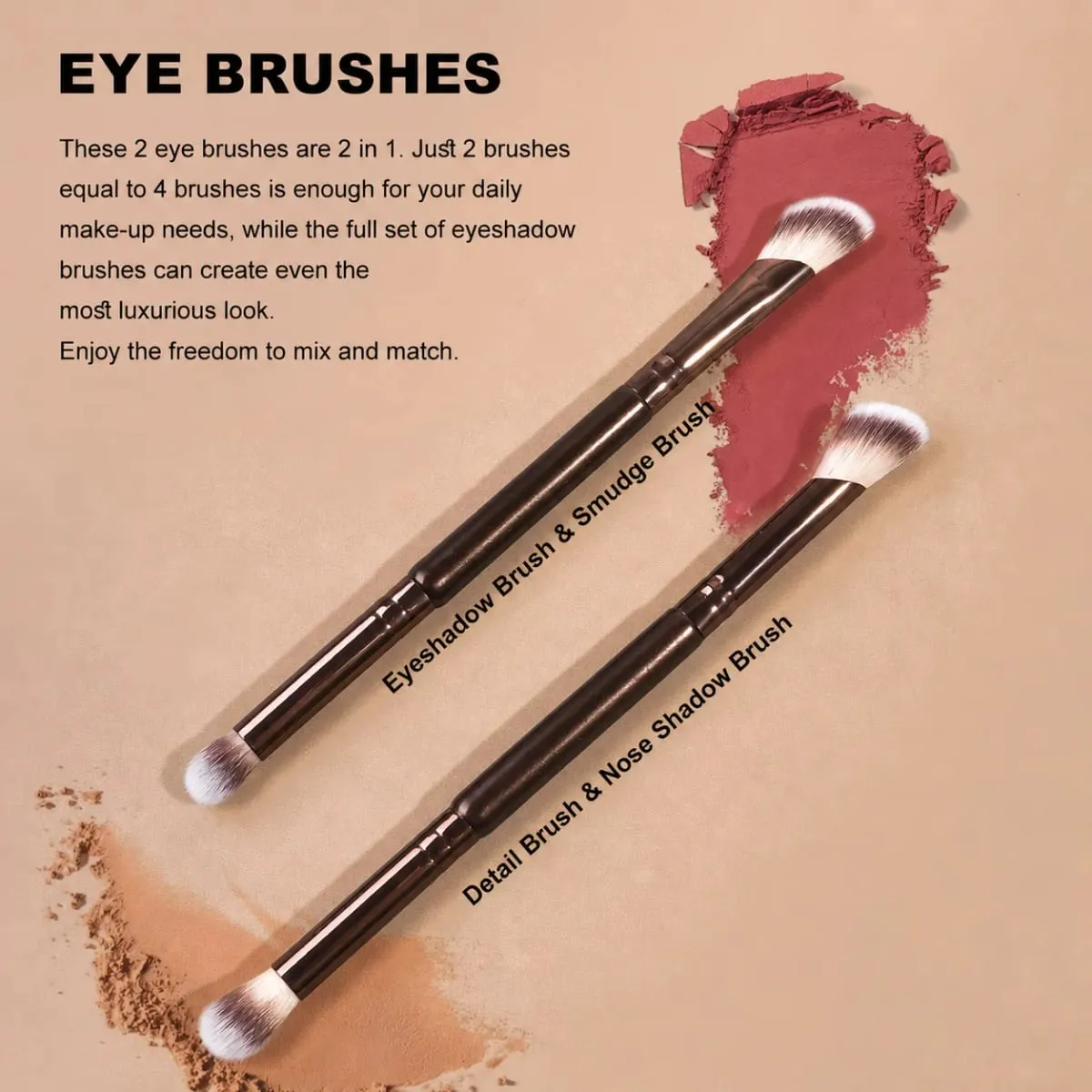 7-delige professionele make-upborstelset Foundation Brush Poederkwast Oogschaduwborstel Blending Brush Tool Zacht voor reizen