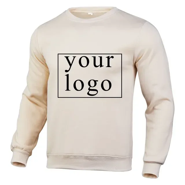 Votre propre conception Logo/image de marque personnalisé partout hommes femmes bricolage col rond à manches longues pull à capuche mode nouveau