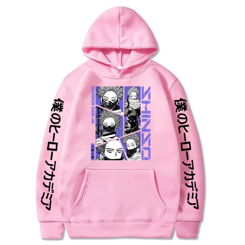 Sudaderas con capucha de My Hero Academia para hombre y mujer, suéter con estampado de Shinso Hitoshi, sudaderas con cuello redondo de estilo de dibujos animados Harajuku, Sudadera con capucha de calle para hombre y mujer — image 11