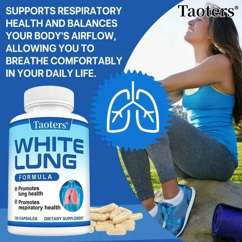 White Lung - with Quercetin Bromelain Vitamin D K Lung Cleansing and Detoxification Supports Lung and Respiratory Health