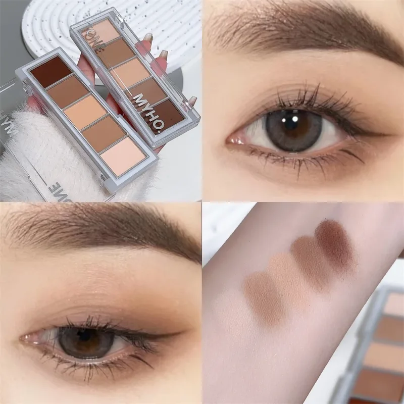 5-color Eyeshadow Palette Matte Natural Brown Portable Bronzers Cosmetic Contouring Shadow Earth Color Eye Shadow Makeup Palette