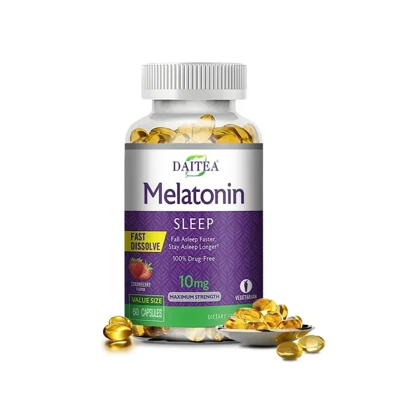 Melatonin Capsules - Sleep Aid Supplement That Helps Nourish Nerves Relieves Sleep Disorders and Improves Energy Levels