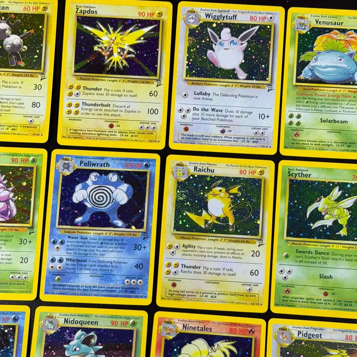 Pocket 2000 Base Set 2 OG Nostalgia Συλλεκτικό Hitmonchan Scyther Clefable Pidgeot Mewtwo Traditional Holo Proxy — image 6