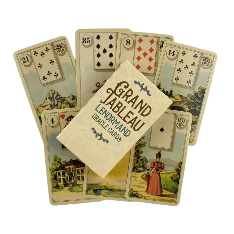 36 כרטיס אמנות בצבע מלא חיזוי טארוט טבלאו Grand Tableau Lenormand בד Grand Tableau Leno