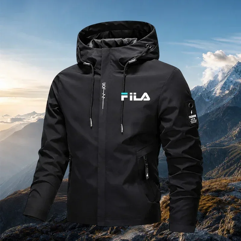 2026 Spring Autumn Men Women Black Hooded Windbreaker Lightweight Outdoor Jacket Windproof Coat Unisex Zipper Fashion Jackets — image 2