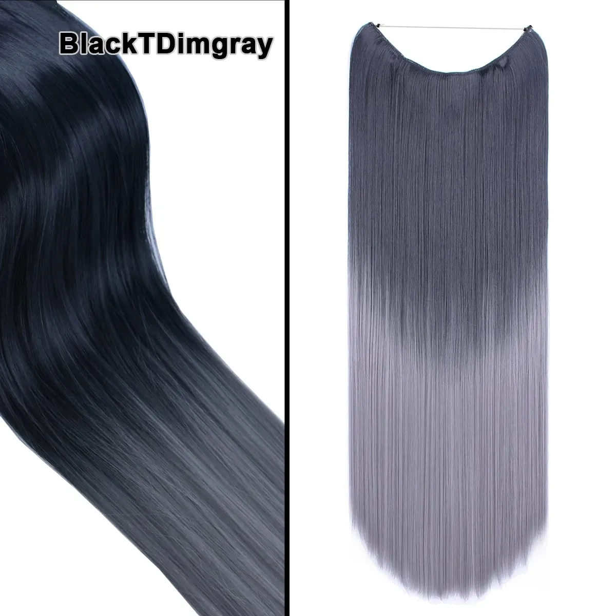 Jeedou κυματιστά μαλλιά Extension Elasticity Αόρατο σύρμα Fish Line One Piece No Clips Συνθετικά Hairpieces Ombre Χρώμα για γυναίκες — image 31