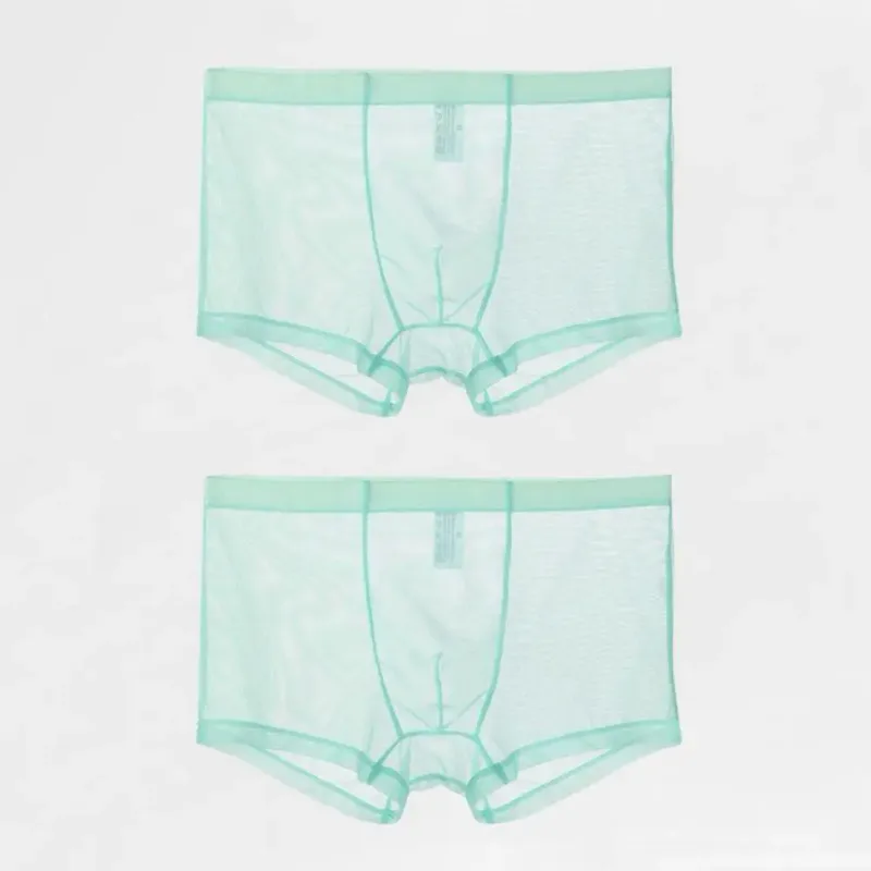 Transparent Boxers for Men See Through Male Underpants Sexy Mesh Low Waist Ice Silk Thin Cooling Men Panties Men Underwear — image 23
