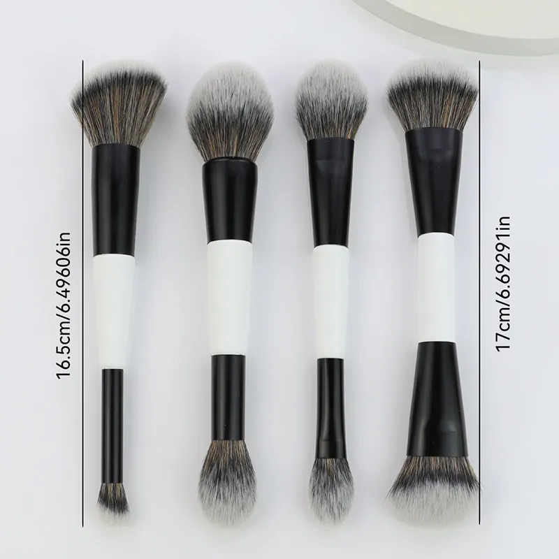 ✦ Kuas Wajah Alas Bedak Ujung Ganda Kuas Rias Kontur Perona Pipi Bedak Ujung Ganda dan Concealer Eyeshadow