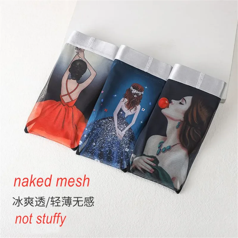 Novelty Cartoon Mesh Briefs Men Underwear NEW 2026 Male U Convex Pouch Underpants Plus Size XL-4XL — image 9