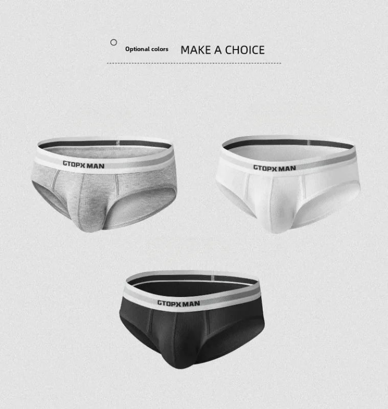 3Pack Summer Single Layer Mens Underwear Low Rise Briefs for Men Elastic Comfort Fit Underpanties Ropa Interior Hombre