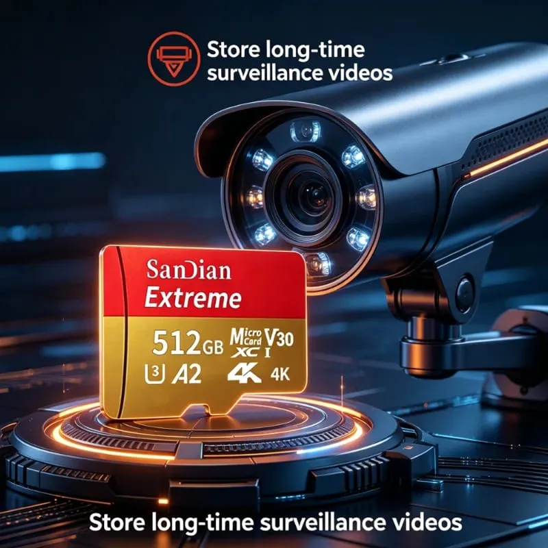 High-Speed ​​Storge SD Card 128GB Original Micro TF Card 512GB Class 10 High Speed ​​Transfer for Camera/PC/Thone