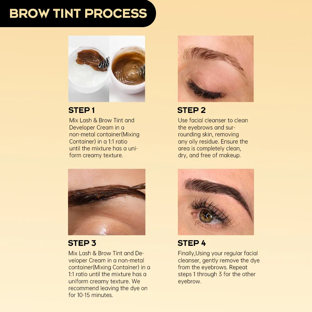 Gollee Eebrow Tint Set 6ml Natural Classic Μαύρες Βλεφαρίδες Brow Tint Kit Ημιμόνιμο Αδιάβροχο Σετ Brow Lash Tint — image 4