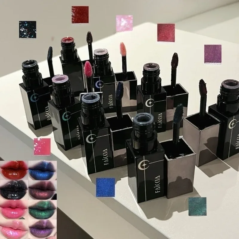 Shimmer Matte Black Red Rúzs Punk Gothic Lipgloss Halloween Makeup Mousse Lip Mud Rúzs Vízálló Tapadásmentes Cup Lip Tint — image 3