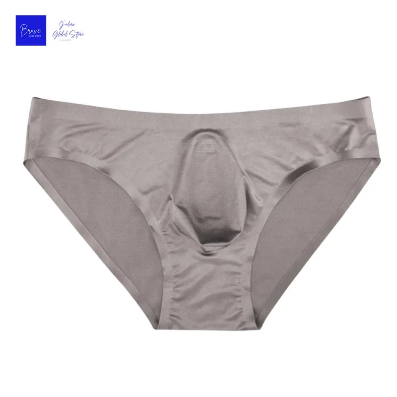 1 Piece Men's Satin Briefs, Sleek Shiny Satin Fabric Seamless Soft Stretchy Breathable Casual & Date Night Underwear