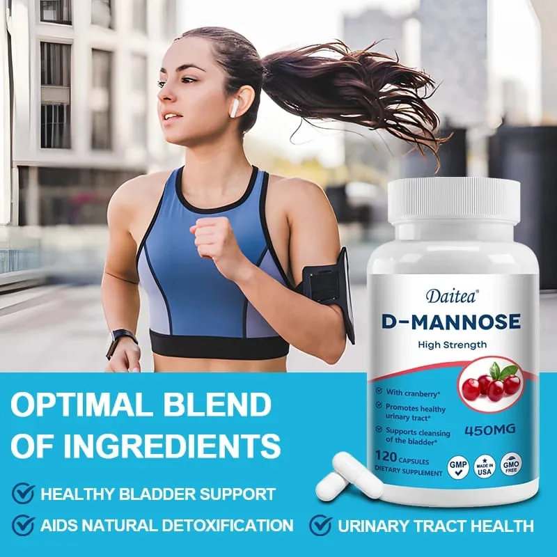 D-Mannose Capsules - with 1000mg Cranberry Extract - Cleanses Detoxifies Supports Urinary Tract Health — image 2