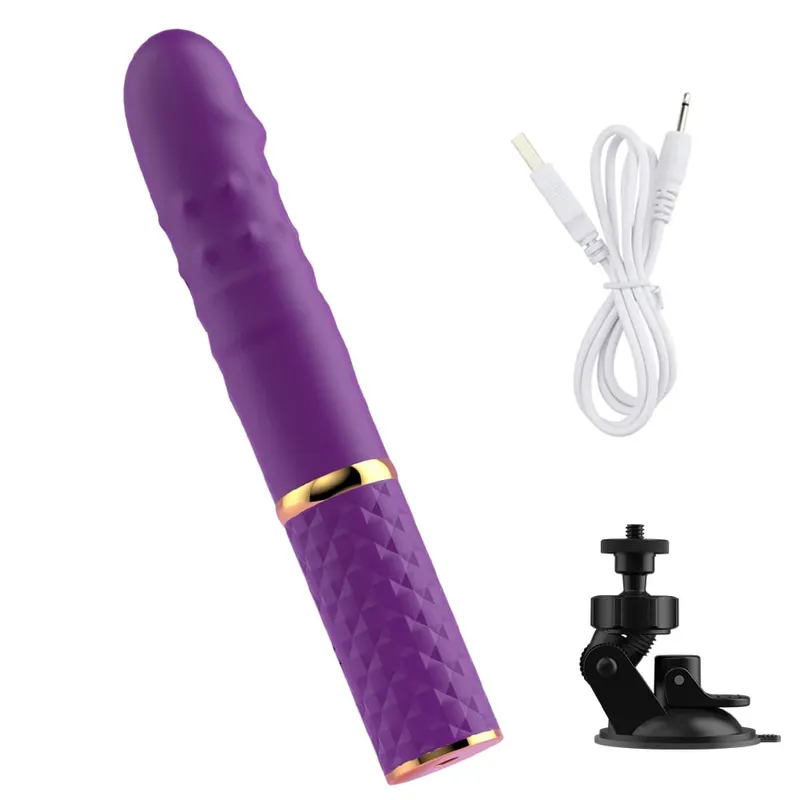 Automatic retractable dildo vibrator women's G-spot vaginal masturbation clitoral stimulation massage sex machine adult products