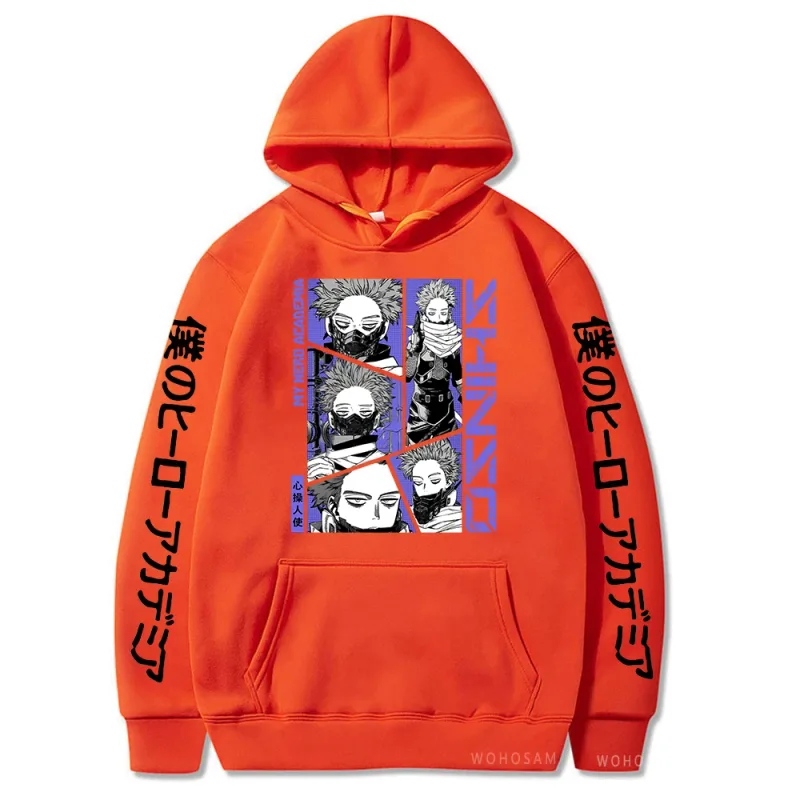 Sudaderas con capucha de My Hero Academia para hombre y mujer, suéter con estampado de Shinso Hitoshi, sudaderas con cuello redondo de estilo de dibujos animados Harajuku, Sudadera con capucha de calle para hombre y mujer — image 9