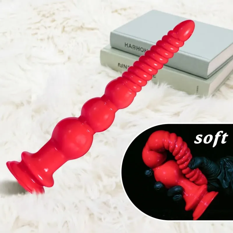 Soft PVC Gourd-Shaped Anal Beads Textured Anal Plug Suction Cup Anal Plug Prostate Massager Adult Sex Toys for Couples Unisex — image 3