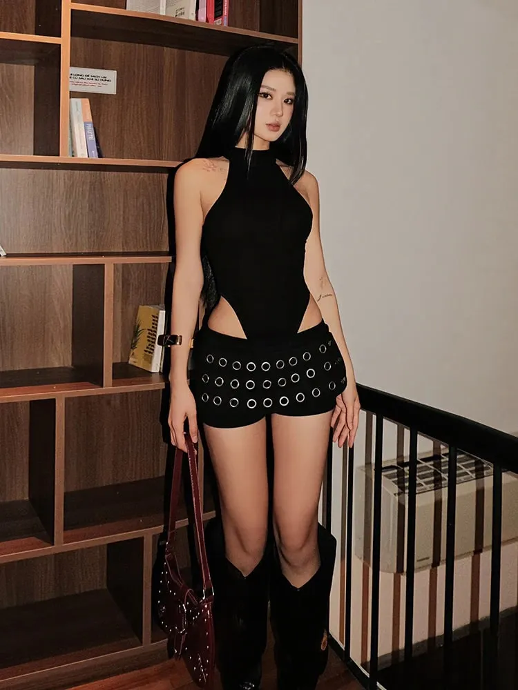Furcsa Puss Szexi Klasszikus Női Body Divatos Ujjatlan O-nyak Patchwork Stretch Skinny Divatos Éjféli Utcai Party Klubruházat